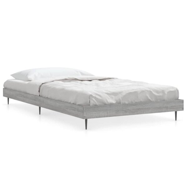 vidaXL Cadre de lit sonoma gris 90x190 cm bois d'ingénierie