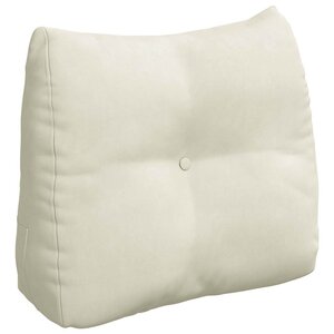 vidaXL Coussin de Dos Crème 60 x 24 x 50 cm Velours