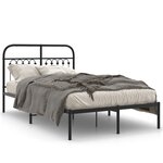vidaXL Cadre de lit métal sans matelas avec tête de lit noir 120x190cm
