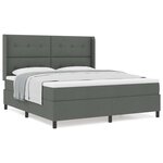 vidaXL Lit à ressorts avec matelas Gris foncé 180 x 200 cm tissu