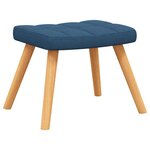 vidaXL Chaise à bascule avec tabouret Bleu Tissu