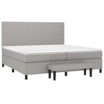 vidaXL Sommier à lattes de lit avec matelas Gris clair 200x200cm Tissu