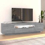 vidaXL Meuble TV avec lumières LED Sonoma gris 160x35x40 cm