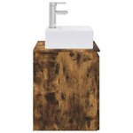 vidaXL Vanité de lavabo mural Chêne fumé 49 5 x 41 x 62 5 cm
