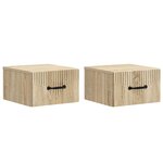 vidaXL Cabinet de chevet mural 2 Pièces Chêne Sonoma 34 5 x 33 x 20 cm