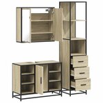 vidaXL Ensemble de meubles de salle de bain 3 Pièces chêne sonoma