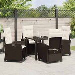 vidaXL Ensemble de salle à manger pour jardin 5 Pièces Marron polyrotin