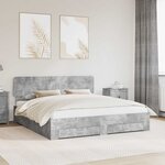 vidaXL Cadre de lit Gris béton 180 x 200 cm Bois d'ingénierie