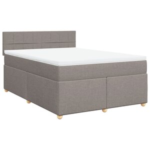 vidaXL Sommier à lattes de lit avec matelas Taupe 140x200 cm Tissu