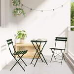 vidaXL Chaise de jardin pliante Pliant 2 Pièces Vert 42 x 46 x 82cm Acier