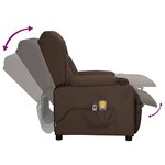 vidaXL Fauteuil de massage électrique Marron Similicuir