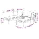 Vidaxl salon de jardin 3 pièces avec coussins blanc crème bois d'acacia