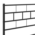 vidaXL Cadre de lit métal sans matelas avec pied de lit noir 193x203cm