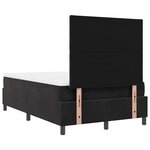Lit Box Spring vidaXL avec Matelas & LED Noir 120x190 cm Velours
