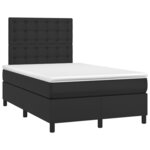 vidaXL Sommier à lattes de lit avec matelas noir 120x190 cm similicuir