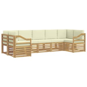 vidaXL Ensemble de canapés d'extérieur 7 pc Blanc et crème Polyester