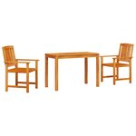 vidaXL Ensemble de salle à manger pour jardin 3 Pièces Marron