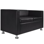vidaXL Jeu de canapé à 2 places et à 3 places et fauteuil Noir