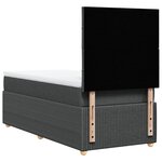 vidaXL Sommier à lattes de lit avec matelas Gris foncé 100x200cm Tissu