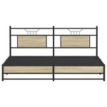 vidaXL Cadre de lit en métal sans matelas chêne sonoma 180x200 cm