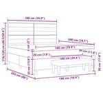 vidaXL Lit à ressorts avec matelas Crème 180 x 200 cm tissu