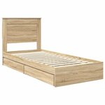 vidaXL Lit de Rangement Chêne Sonoma 90 x 190 cm Bois d'ingénierie
