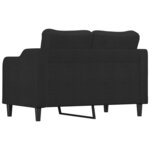 vidaXL Canapé à 2 places Noir 120 cm Tissu