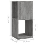 vidaXL Armoire rotative Gris béton 34 5x34 5x75 5 cm bois d'ingénierie