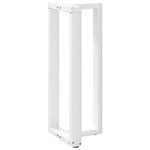 vidaXL Pieds de table de bar en T  2 pièces  blanc  50 x 35 x (100-101) cm  acier