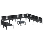 vidaXL Ensemble de canapé de jardin 11 Pièces Anthracite Acier