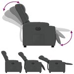 vidaXL Fauteuil inclinable électrique Gris foncé Tissu
