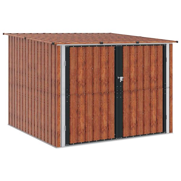 vidaXL Abri de vélo 3 pc Marron 216 x 207 x 158 cm Métал