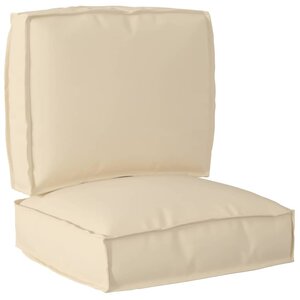 vidaXL Set de coussins de palette Tissu Oxford Beige 50 x 50 x 12 cm