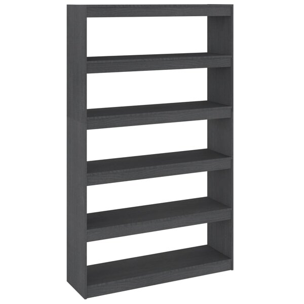 vidaXL Bibliothèque/Séparateur de pièce Gris 100x30x167 5cm Pin massif