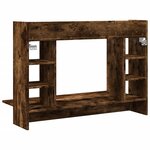 Bureau table poste de travail meuble d'ordinateur informatique étude mural chêne fumé 105 x 48 x 75 cm bois d'ingénierie brun 02_0023876