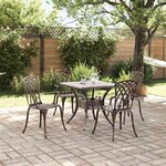 vidaXL Ensemble de tables de jardin 5 Pièces Bronze Aluminium coulé