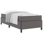 vidaXL Cadre de lit avec matelas Gris 90 x 200 cm tissu