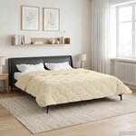 vidaXL Duvet d'hiver Crème 200 x 200 cm Microfibre et polaire Teddy
