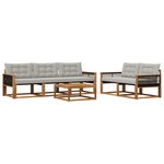vidaXL Ensemble de canapés d'extérieur 6 Pièces Naturel et gris clair