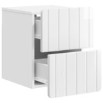 vidaXL Cabinet de chevet mural Blanc brillant 33 x 34 5 x 43 cm