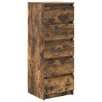 vidaXL Buffet avec tiroirs chêne fumé 37 5x35x99 cm bois d'ingénierie
