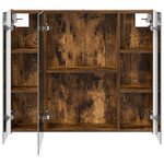 vidaXL Armoire Miroir de Salle de Bain Chêne fumé 83 5 x 15 5 x 70 cm