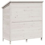 vidaXL Abri de jardin Blanc 106 x 56 x 113 5 cm Bois de Sapin Massif