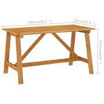 vidaXL Table à dîner de jardin 140x70x73 5 cm Bois d'acacia massif