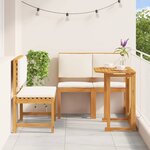 vidaXL Ensemble bistro de jardin 3 Pièces Marron Bois d'acacia massif