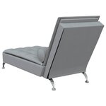 vidaXL Chaise longue de massage avec traversin gris clair tissu