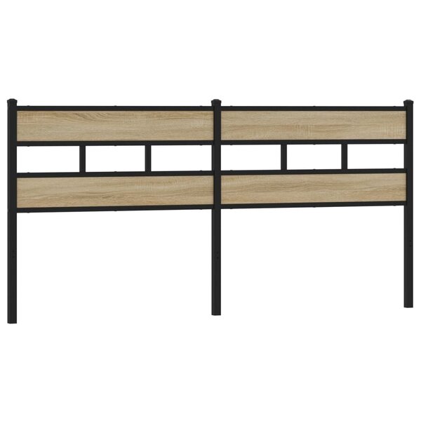 vidaXL Tête de lit de remplacement chêne sonoma 193 cm fer et bois d’ingénierie