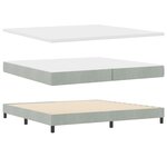 Lit avec sommier et matelas vidaXL Gris clair 200x200 cm Velours