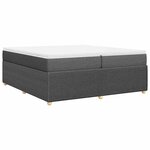 vidaXL Sommier à lattes de lit avec matelas Gris foncé 200x200cm Tissu