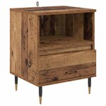 vidaXL Cabinet de chevet avec tiroir 2 Pièces Bois ancien 40 x 35 x 50 cm